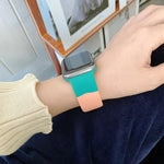 Silicone Color Matching Replacement Watchbands For Apple Watch Series 6 & SE & 5 & 4 40mm / 3 & 2 & 1 38mm, For Apple Watch 40mm/38mm(Black+Red+White), For Apple Watch 40mm/38mm(Red+White+Black), For Apple Watch 40mm/38mm(Light Blue+Dark Blue+Yellow)  ...