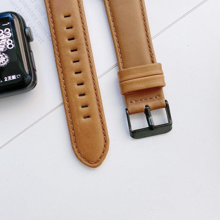 أساور ساعة جلدية بنمط جلد الحصان المجنون + ملمس مسطح قابلة للاستبدال لسلسلة Apple Watch 6 و SE و 5 و 4 مقاس 40مم / 3 و 2 و 1 مقاس 38مم، لسلسلة Apple Watch 7 مقاس 41مم / 6 و SE و 5 و 4 مقاس 40مم / 3 و 2 و 1 مقاس 38مم