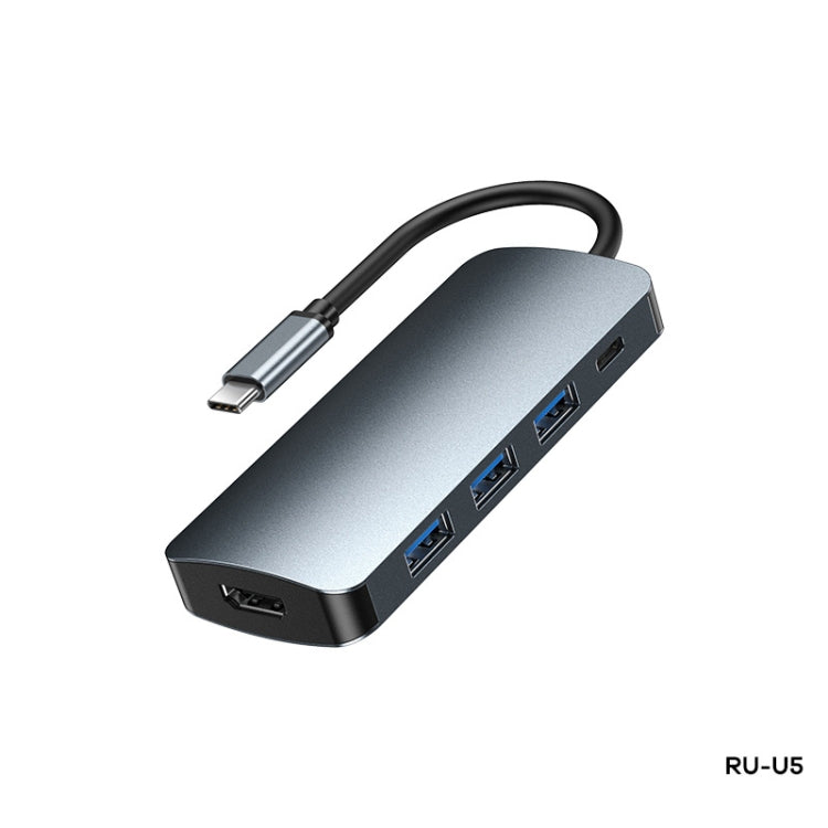 محطة إرساء متعددة الوظائف Remax RU-U5 5 في 1 Type-C / USB-C، 5 في 1