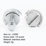 براغي تثبيت لوحة كاميرا EXIN LS095 2 قطعة بحلقة D، براغي إطلاق سريع 1/4 بوصة، LS095