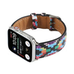 سوار ساعة من الجلد المطبوع بنمط رخامي عرقي لسلسلة Apple Watch 6 و SE و 5 و 4 بمقاس 44مم / 3 و 2 و 1 بمقاس 42مم، 5 و 4 بمقاس 40مم / 3 و 2 و 1 بمقاس 38مم