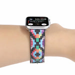 سوار ساعة من الجلد المطبوع بنمط رخامي عرقي لسلسلة Apple Watch 6 و SE و 5 و 4 بمقاس 44مم / 3 و 2 و 1 بمقاس 42مم، 5 و 4 بمقاس 40مم / 3 و 2 و 1 بمقاس 38مم