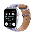 سوار ساعة من الجلد المطبوع بنمط رخامي عرقي لسلسلة Apple Watch 6 و SE و 5 و 4 بمقاس 44مم / 3 و 2 و 1 بمقاس 42مم، 5 و 4 بمقاس 40مم / 3 و 2 و 1 بمقاس 38مم