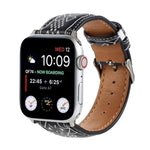 سوار ساعة من الجلد المطبوع بنمط رخامي عرقي لسلسلة Apple Watch 6 و SE و 5 و 4 بمقاس 44مم / 3 و 2 و 1 بمقاس 42مم، 5 و 4 بمقاس 40مم / 3 و 2 و 1 بمقاس 38مم