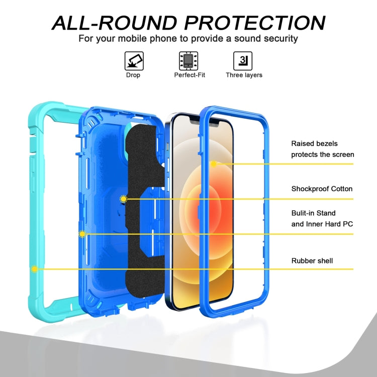 PC + Rubber 3-layers Shockproof Protective Case with Rotating Holder, For iPhone 12 Mini, For iPhone 12 / 12 Pro, For iPhone 12 Pro, For iPhone 12 Pro Max