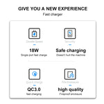شاحن سريع WK WP-U57 Max بقوة 18 واط Maxspeed QC3.0 + كابل بيانات USB إلى 8 سنون، قابس الولايات المتحدة، قابس الاتحاد الأوروبي