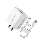 شاحن سريع WK WP-U57 Max بقوة 18 واط Maxspeed QC3.0 + كابل بيانات USB إلى 8 سنون، قابس الولايات المتحدة، قابس الاتحاد الأوروبي