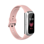 لسوار استبدال من السيليكون والفولاذ مع مشبك أسود لسوار Samsung Galaxy Fit SM-R370