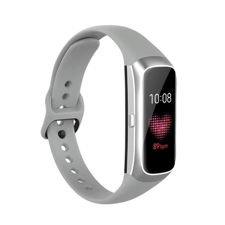 لسوار استبدال من السيليكون والفولاذ مع مشبك أسود لسوار Samsung Galaxy Fit SM-R370