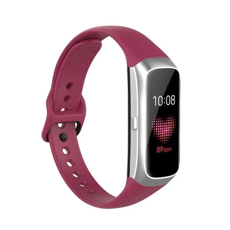 لسوار استبدال من السيليكون والفولاذ مع مشبك أسود لسوار Samsung Galaxy Fit SM-R370