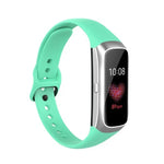 لسوار استبدال من السيليكون والفولاذ مع مشبك أسود لسوار Samsung Galaxy Fit SM-R370