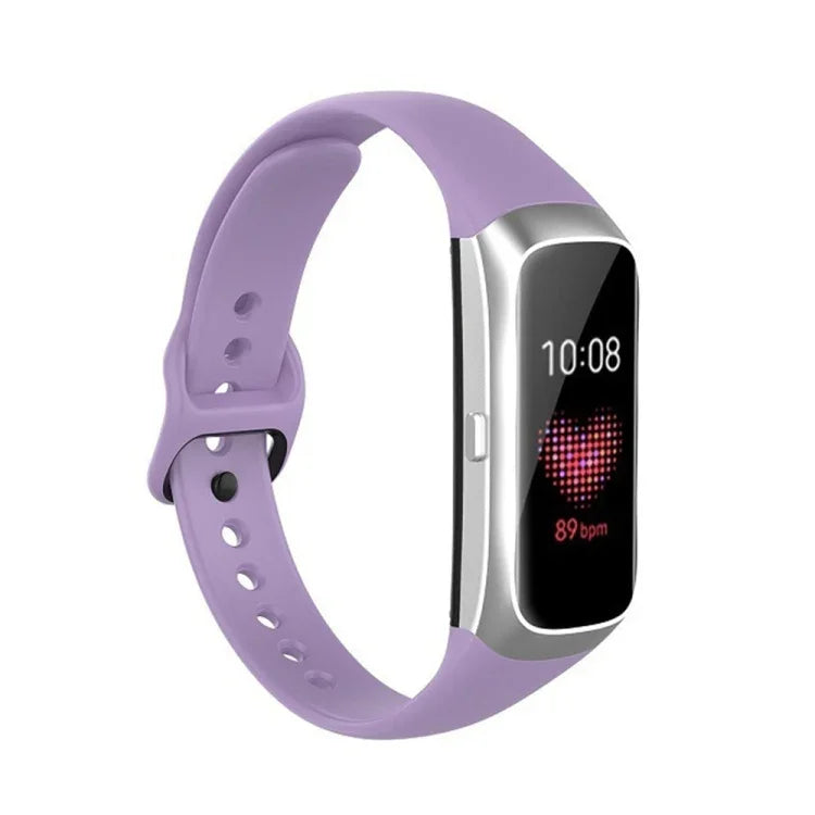 لسوار استبدال من السيليكون والفولاذ مع مشبك أسود لسوار Samsung Galaxy Fit SM-R370