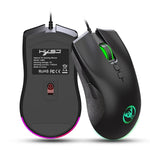 فأرة ألعاب سلكية ميكانيكية HXSJ A883 بـ 7 أزرار ودقة 6400 DPI مع إضاءة RGB