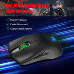 فأرة ألعاب سلكية ميكانيكية HXSJ A883 بـ 7 أزرار ودقة 6400 DPI مع إضاءة RGB