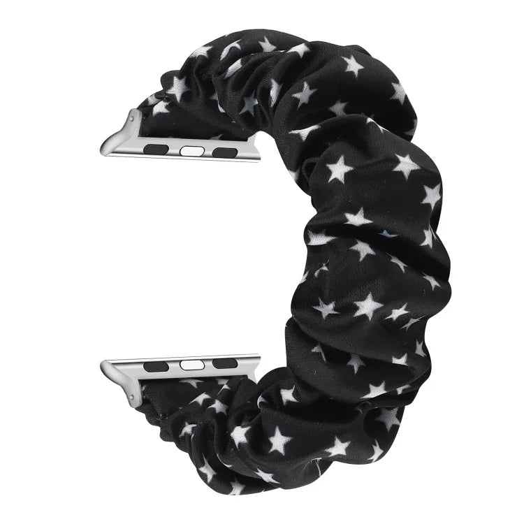 سوار ساعة بديل من حلقة شعر قماشية لسلسلة Apple Watch 8 و 7 بمقاس 45مم / SE 2 و 6 و SE و 5 و 4 بمقاس 44مم / 3 و 2 و 1 بمقاس 42مم، لسلسلة Apple Watch 8 و 7 بمقاس 41مم / SE 2 و 6 و SE و 5 و 4 بمقاس 40مم / 3 و 2 و 1 بمقاس 38مم