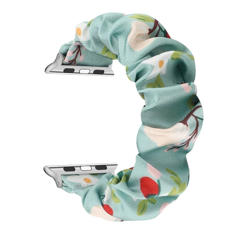 سوار ساعة بديل من حلقة شعر قماشية لسلسلة Apple Watch 8 و 7 بمقاس 45مم / SE 2 و 6 و SE و 5 و 4 بمقاس 44مم / 3 و 2 و 1 بمقاس 42مم، لسلسلة Apple Watch 8 و 7 بمقاس 41مم / SE 2 و 6 و SE و 5 و 4 بمقاس 40مم / 3 و 2 و 1 بمقاس 38مم