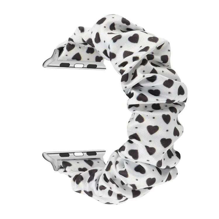 سوار ساعة بديل من حلقة شعر قماشية لسلسلة Apple Watch 8 و 7 بمقاس 45مم / SE 2 و 6 و SE و 5 و 4 بمقاس 44مم / 3 و 2 و 1 بمقاس 42مم، لسلسلة Apple Watch 8 و 7 بمقاس 41مم / SE 2 و 6 و SE و 5 و 4 بمقاس 40مم / 3 و 2 و 1 بمقاس 38مم