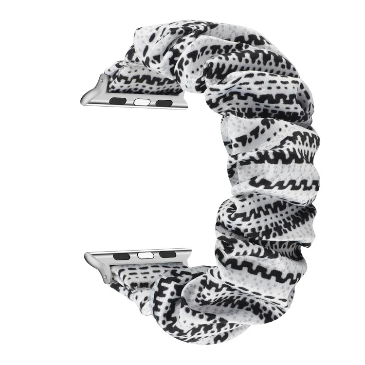 سوار ساعة بديل من حلقة شعر قماشية لسلسلة Apple Watch 8 و 7 بمقاس 45مم / SE 2 و 6 و SE و 5 و 4 بمقاس 44مم / 3 و 2 و 1 بمقاس 42مم، لسلسلة Apple Watch 8 و 7 بمقاس 41مم / SE 2 و 6 و SE و 5 و 4 بمقاس 40مم / 3 و 2 و 1 بمقاس 38مم