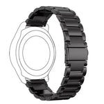 سوار ساعة استبدال بمشبك ثلاثي مسطح 20 مم من الفولاذ المقاوم للصدأ لساعات Samsung Galaxy Watch Active 2 / Amazfit GTS 2