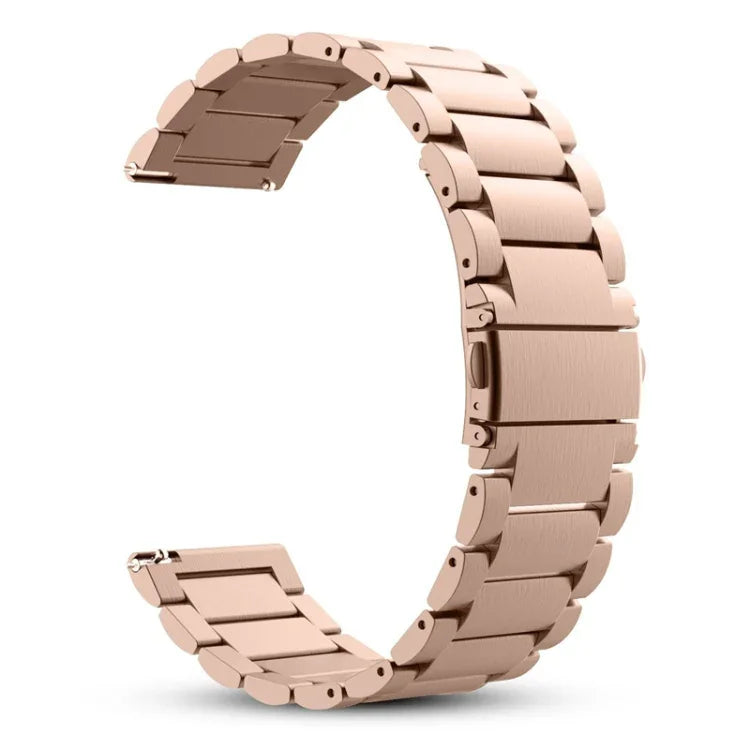 سوار ساعة استبدال بمشبك ثلاثي مسطح 20 مم من الفولاذ المقاوم للصدأ لساعات Samsung Galaxy Watch Active 2 / Amazfit GTS 2
