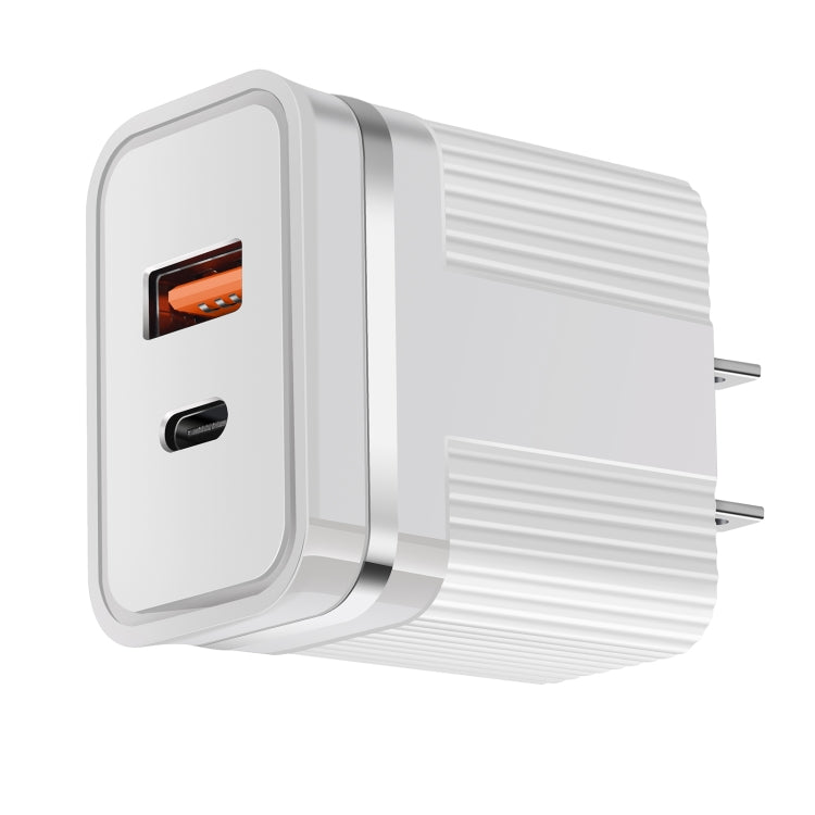 شاحن سفر سريع RSY بمنافذ USB وUSB-C / Type-C مزدوجة، قابس الولايات المتحدة، قابس الاتحاد الأوروبي