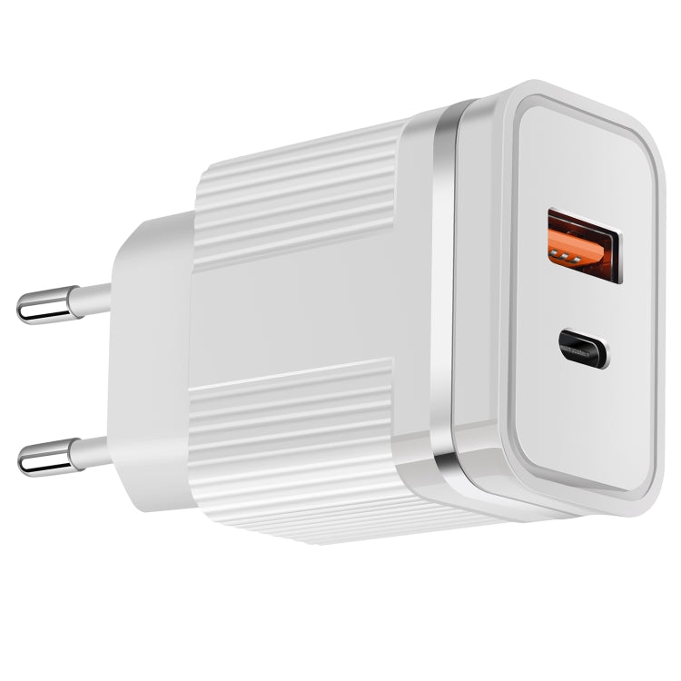 شاحن سفر سريع RSY بمنافذ USB وUSB-C / Type-C مزدوجة، قابس الولايات المتحدة، قابس الاتحاد الأوروبي