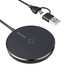شاحن لاسلكي مغناطيسي مكتبي Mriowiz M-2001W بقوة 15W لسلسلة iPhone 12، مع كابل بيانات USB + USB-C / Type-C وحامل