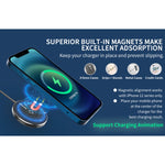 شاحن لاسلكي مغناطيسي مكتبي Mriowiz M-2001W بقوة 15W لسلسلة iPhone 12، مع كابل بيانات USB + USB-C / Type-C وحامل