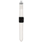 أحزمة ساعات بديلة من الجلد الأصلي مع إبزيم فراشة فضي لسلسلة Apple Watch 6 و SE و 5 و 4 بمقاس 44مم / 3 و 2 و 1 بمقاس 42مم، إبزيم فضي لسلسلة Apple Watch 7 بمقاس 45مم / 6 و SE و 5 و 4 بمقاس 44مم / 3 و 2 و 1 بمقاس 42مم