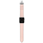 أحزمة ساعات بديلة من الجلد الطبيعي مع إبزيم فراشة فضي لسلسلة Apple Watch 6 و SE و 5 و 4 مقاس 40مم / 3 و 2 و 1 مقاس 38مم، إبزيم فضي لسلسلة Apple Watch 7 مقاس 41مم / 6 و SE و 5 و 4 مقاس 40مم / 3 و 2 و 1 مقاس 38مم