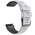 For Garmin Fenix 6 Two-color Silicone Round Hole Quick Release Replacement Strap Watchband, For Garmin Fenix 6