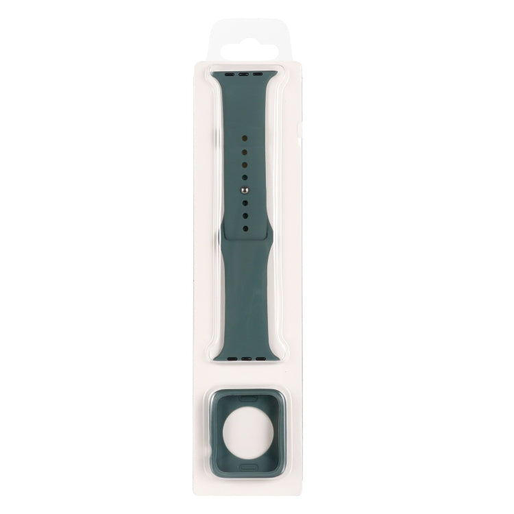طقم حزام ساعة بديل من السيليكون + غطاء حماية للساعة، لسلسلة Apple Watch 9 / 8 / 7 بمقاس 41 مم، ولسلسلة Apple Watch 9 / 8 / 7 بمقاس 45 مم