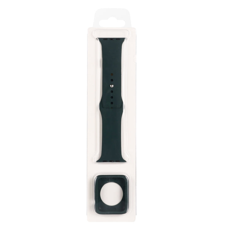 طقم حزام ساعة بديل من السيليكون + غطاء حماية للساعة، لسلسلة Apple Watch 9 / 8 / 7 بمقاس 41 مم، ولسلسلة Apple Watch 9 / 8 / 7 بمقاس 45 مم