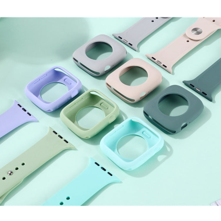 طقم حزام ساعة بديل من السيليكون + غطاء حماية للساعة، لسلسلة Apple Watch 9 / 8 / 7 بمقاس 41 مم، ولسلسلة Apple Watch 9 / 8 / 7 بمقاس 45 مم