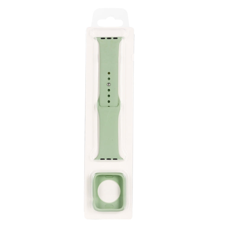 طقم حزام ساعة بديل من السيليكون + غطاء حماية للساعة، لسلسلة Apple Watch 9 / 8 / 7 بمقاس 41 مم، ولسلسلة Apple Watch 9 / 8 / 7 بمقاس 45 مم