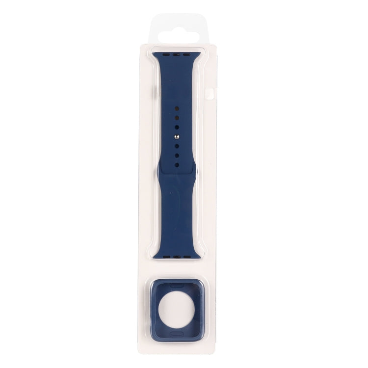 طقم حزام ساعة بديل من السيليكون + غطاء حماية للساعة، لسلسلة Apple Watch 9 / 8 / 7 بمقاس 41 مم، ولسلسلة Apple Watch 9 / 8 / 7 بمقاس 45 مم
