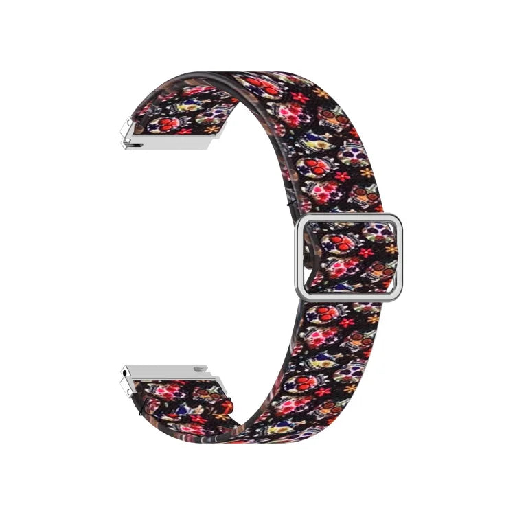 سوار ساعة استبدال مطاطي قابل للتعديل بطباعة، 20 مم لساعات Samsung Galaxy Watch Active2 / Active، 22 مم لساعات Galaxy Watch3 45 مم / Huawei Watch GT 2 Pro