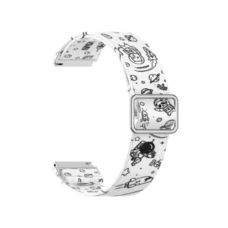 سوار ساعة استبدال مطاطي قابل للتعديل بطباعة، 20 مم لساعات Samsung Galaxy Watch Active2 / Active، 22 مم لساعات Galaxy Watch3 45 مم / Huawei Watch GT 2 Pro