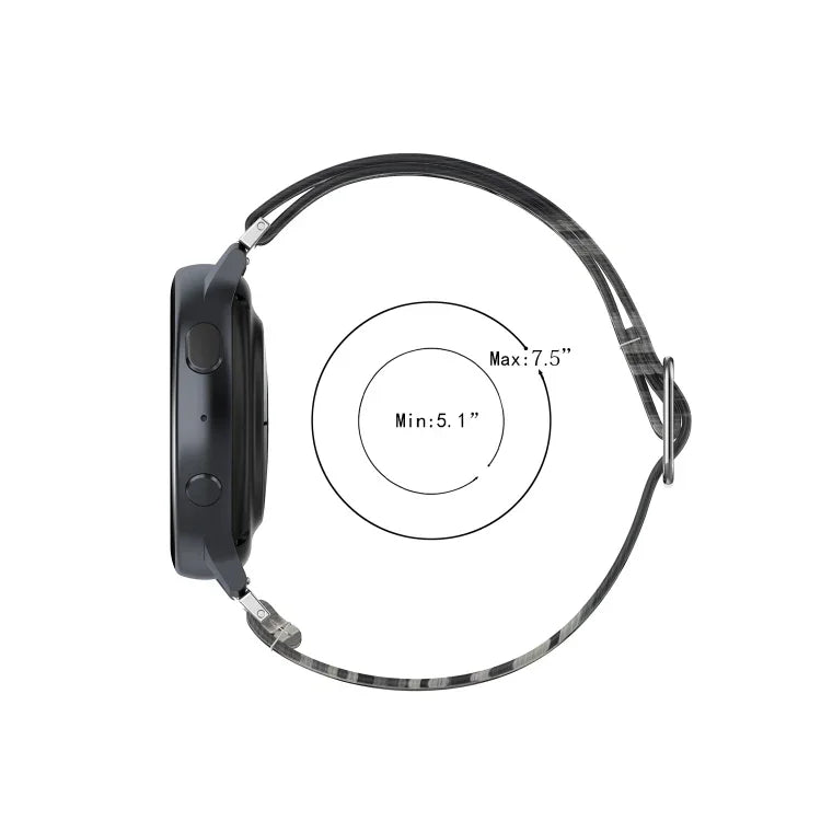 سوار ساعة استبدال مطاطي قابل للتعديل بطباعة، 20 مم لساعات Samsung Galaxy Watch Active2 / Active، 22 مم لساعات Galaxy Watch3 45 مم / Huawei Watch GT 2 Pro