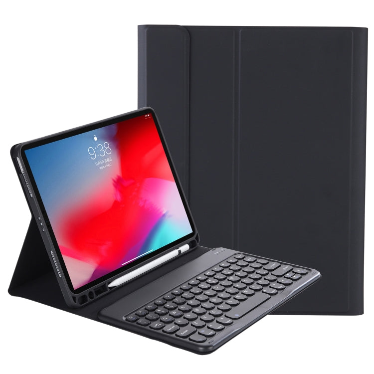 غطاء جلد بلوحة مفاتيح بلوتوث قابل للفصل بنسيج ملمس الجلد بلون حلوى لجهاز iPad Air 4 2020 / Air 5 2022 / Pro 11 بوصة 2022 / 2021 / 2020 / 2018 (أبيض جليدي)، لجهاز iPad Air 11 2024 / 2025 / Air 2020 10.9