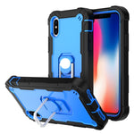 PC + Rubber 3-layers Shockproof Protective Case with Rotating Holder, For iPhone XS / X, For iPhone XR, For iPhone XS Max