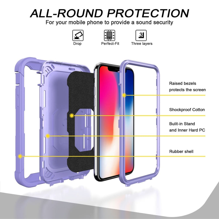 PC + Rubber 3-layers Shockproof Protective Case with Rotating Holder, For iPhone XS / X, For iPhone XR, For iPhone XS Max