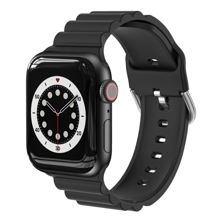 حزام ساعة سيليكون بأسلوب B للأعمال، لسلسلة Apple Watch 7 مقاس 45مم / 6 و SE و 5 و 4 مقاس 44مم / 3 و 2 و 1 مقاس 42مم، لـ Apple Watch Ultra مقاس 49مم / سلسلة 8 و 7 مقاس 45مم / SE 2 و 6 و SE و 5 و 4 مقاس 44مم / 3 و 2 و 1 مقاس 42مم