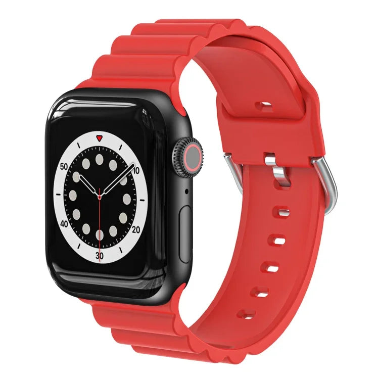 حزام ساعة سيليكون بأسلوب B للأعمال، لسلسلة Apple Watch 7 مقاس 45مم / 6 و SE و 5 و 4 مقاس 44مم / 3 و 2 و 1 مقاس 42مم، لـ Apple Watch Ultra مقاس 49مم / سلسلة 8 و 7 مقاس 45مم / SE 2 و 6 و SE و 5 و 4 مقاس 44مم / 3 و 2 و 1 مقاس 42مم