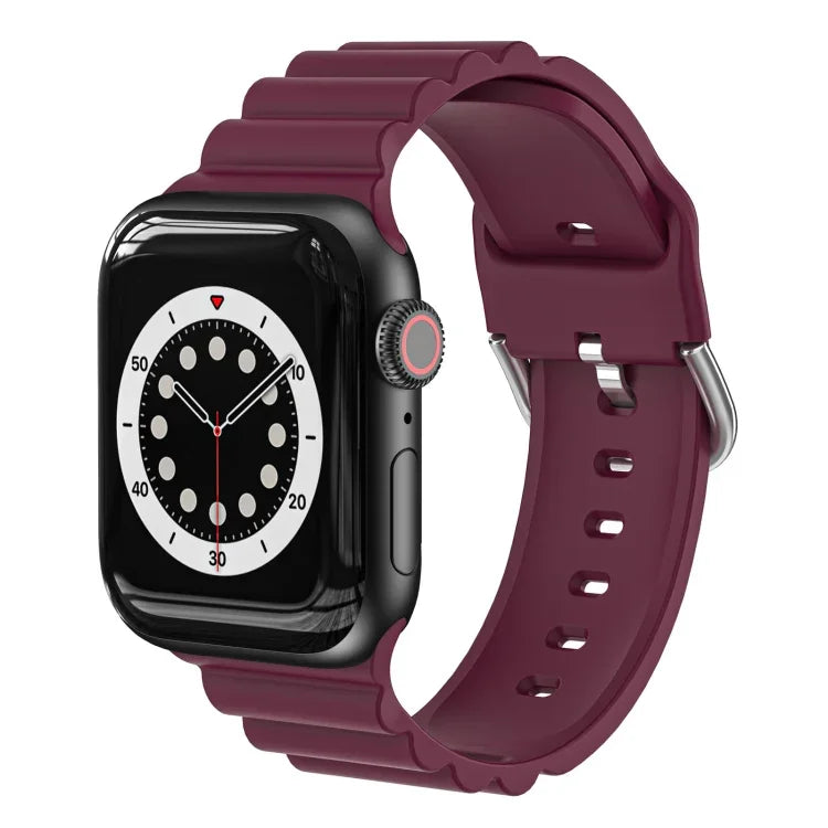 حزام ساعة سيليكون بأسلوب B للأعمال، لسلسلة Apple Watch 7 مقاس 45مم / 6 و SE و 5 و 4 مقاس 44مم / 3 و 2 و 1 مقاس 42مم، لـ Apple Watch Ultra مقاس 49مم / سلسلة 8 و 7 مقاس 45مم / SE 2 و 6 و SE و 5 و 4 مقاس 44مم / 3 و 2 و 1 مقاس 42مم