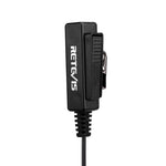 ميكروفون مكبر صوت أنبوب صوتي مخفي مع مشبك طويل RETEVIS TK بمقبس 2 سن لجهازي H-777 / RT-5R / RT-5RV / RT-B6، TK مشبك طويل