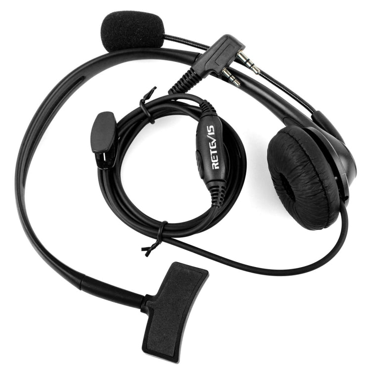 ميكروفون سماعة رأس RETEVIS TK بمقبس 2 سن مع زر ضغط لجهازي H-777 / RT-5R / RT-5RV / RT-B6، TK