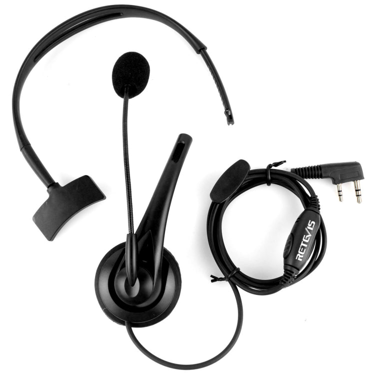 ميكروفون سماعة رأس RETEVIS TK بمقبس 2 سن مع زر ضغط لجهازي H-777 / RT-5R / RT-5RV / RT-B6، TK