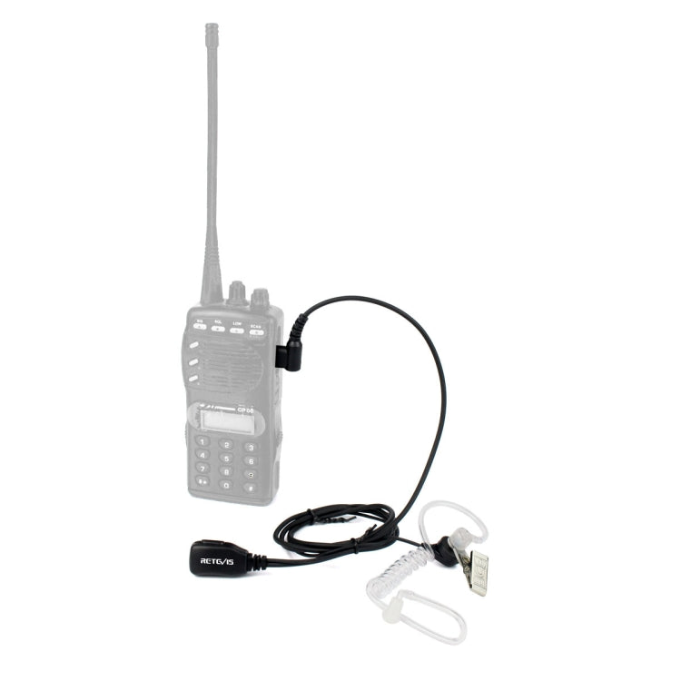 ميكروفون سماعة أنبوب صوتي مخفي RETEVIS C9025 M بمقبس 2 سن مع زر ضغط لتقليل الضوضاء، C9025