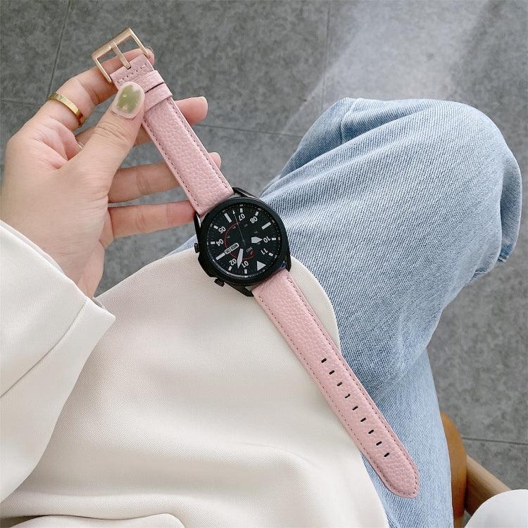 Sewing Litchi Texture Leather Replacement Strap Watchband, For Samsung Galaxy Watch Active2 44mm, For Samsung Galaxy Watch Active